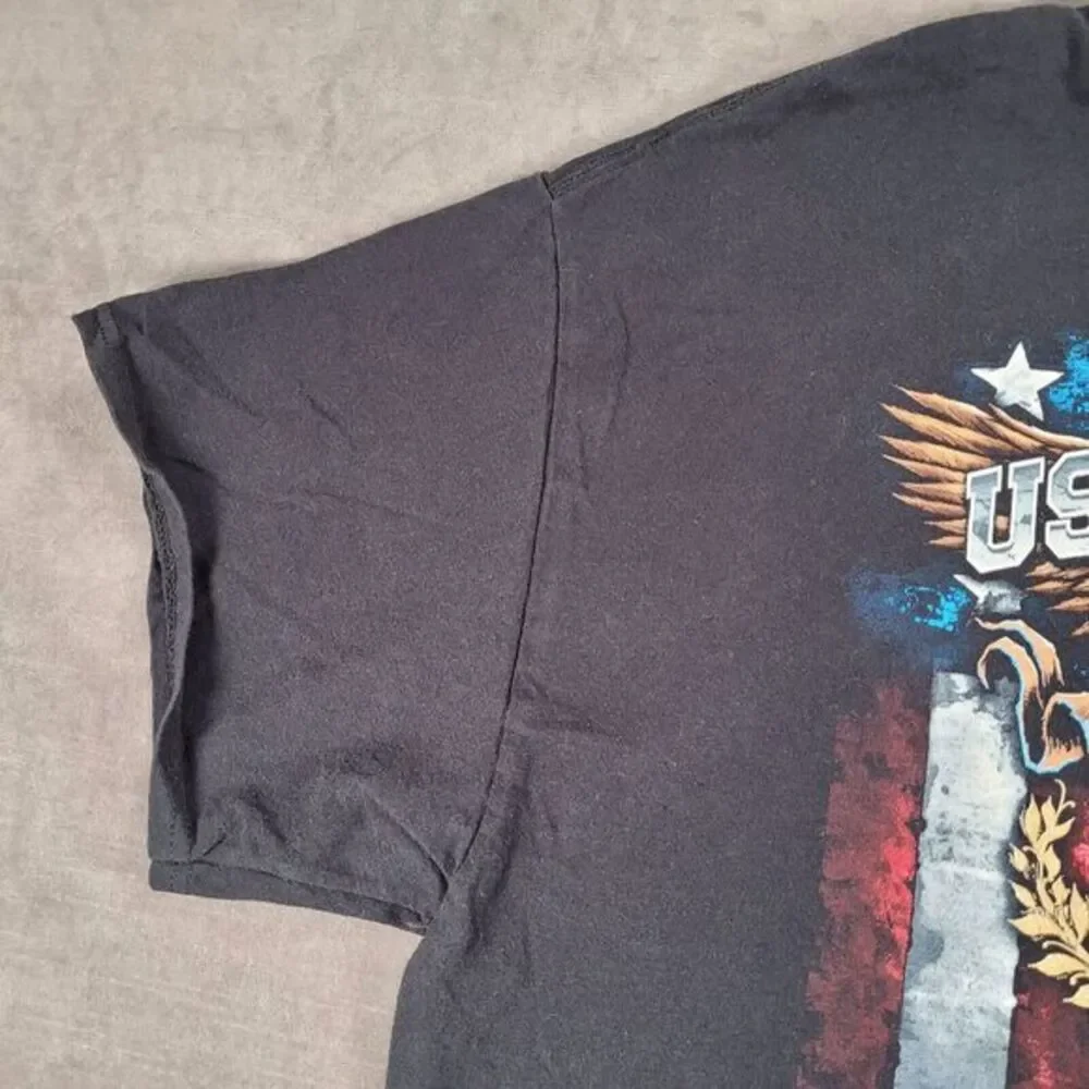 USS Midway CV-41 San Diego Graphic Print Vintage T-Shirt Black‎ Mens Size 2XL